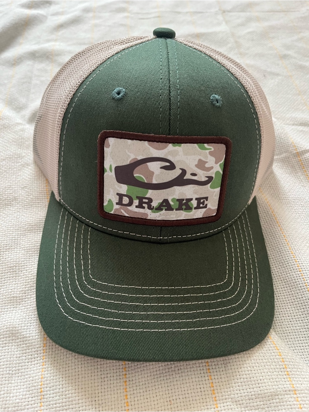 Drake Olive Green and Tan Mesh Trucker Hat
